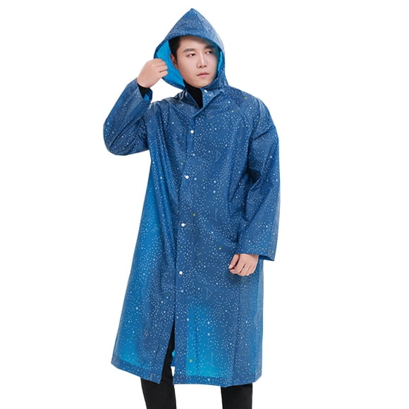 PMVFHDE Rain Ponchos for Adults Unisex Raincoat With Multiple Polka Dots Printed Raincoat For Cycling Raincoat For Outdoor Mountaineering Tourism And Raincoat Blue,One Size