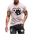 thumbnail image 1 of FAIWAD Men Summer Tops Short Sleeve Round Neck Printed T-Shirts Slim Stretch Workout Tops, 1 of 5