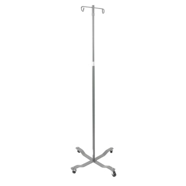 Drive Medical Chrome Economy Removable Top I. V. Pole, 4 Hook Top