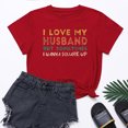 thumbnail image 2 of Penkiiy T-Shirt Femme J'aime Mon Mari Mignon Relation Mariée TP Rouge, 2 of 7