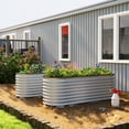 thumbnail image 2 of Outsunny 2Pcs 6 x 2 x 2 ft Galvanized Raised Garden Bed, Silver, 2 of 10
