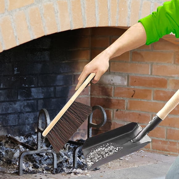Chmadoxn Kitchen Gadgets, Charcoal Shovel,Gloves And Hearth Brush Set , Hearth Tidy Set, Fireplace Shovel And Brush, Metal Brush Pan Set, Fireplace Tools, Firepit Tools,for Fireplace fireplace brush