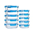 thumbnail image 1 of TechGen Borosilicate Glass Food Storage Container Set with Snap Locking Lids, Airtight Meal Prep Containers, Microwave Oven Freezer Safe, 10 pack, 1 of 5