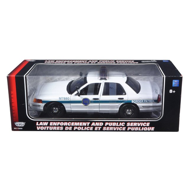 Motormax Ford Crown Victoria Border Patrol Car 1/18 Diecast Model Car