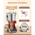 thumbnail image 4 of VEVOR Electric Grain Mill Grinder, 1.8 lbs Commercial Spice Grinders, High Speed 2100W Stainless Steel Pulverizer Powder Machine, 4 of 9