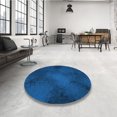 thumbnail image 4 of Ahgly Company Tapis d'Intérieur Ronds Transitionnels Bleus Lavables à la Machine, 3 Pieds Rond, 4 of 7