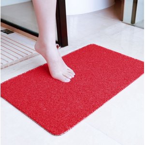 XmhyTop Bathroom Rug Mat, Non-Slip Plush Shaggy Bath Carpet, Tub and Shower,Red 01,16*24inch
