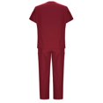 thumbnail image 3 of Women Scrub Sets, V Neck Medical Uniform Top with Pockets, Drawstring Scrub Pants, Nurse Uniform Sets for Work, Casual Two-Piece Outfits, 3 of 7