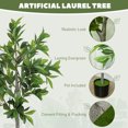 thumbnail image 4 of HOMCOM Ensemble de 2 Plantes Artificielles avec 345 Feuilles, Lauriers Réalistes, Vert, 4 of 10