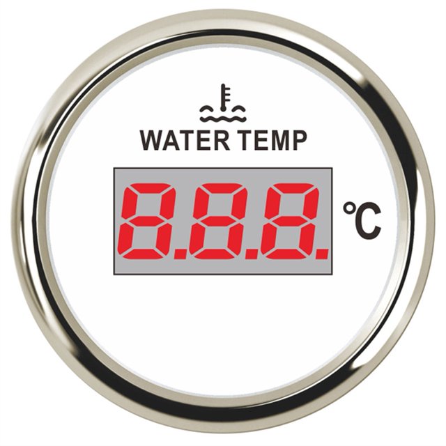 52mm Digital Water Temp Gauge LCD Water Temperature Gauge Temp Meter With Sensor 3/8 NPT Racing For Car Marine Boat