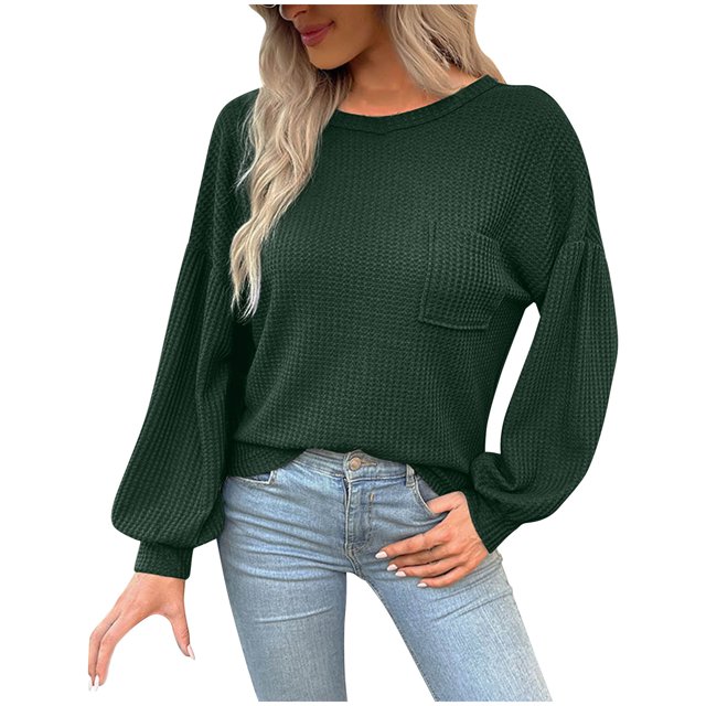 Timegard Womens T Shirts Long Sleeve Round Neck Basic Tops Casual Comfy Solid Color Blouses