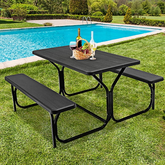 Costway Picnic Table Bench Set Outdoor Backyard Patio Garden Party Dining All Weather