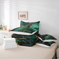 thumbnail image 5 of YST 7 Pcs Comforter Set Queen, Marble Bed In A Bag With Flat Sheet And Fitted Sheet For Kids And Adults, Golden Glitter Marbling Stone Pattern Bedding Set With Pillowcases & Shams,Green Gold, 5 of 5