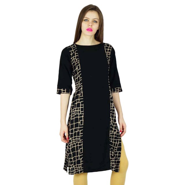 Phagun Kurta Indienne pour Femmes Kurti Ethnique en Rayonne Imprimée Tunique