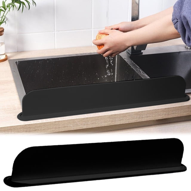 Silicone Kitchen Splash Guard 19.3X3.4X2In, Dishwasher-Safe Backsplash Baffle Prevents Water Spills, Reusable Sink Shield for Countertop