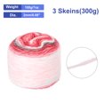 thumbnail image 2 of Unique Bargains Gradient Cake Cotton Acrylic Wool Mixed Dark Red Yarn, 300g, 3 Pack, 2 of 8