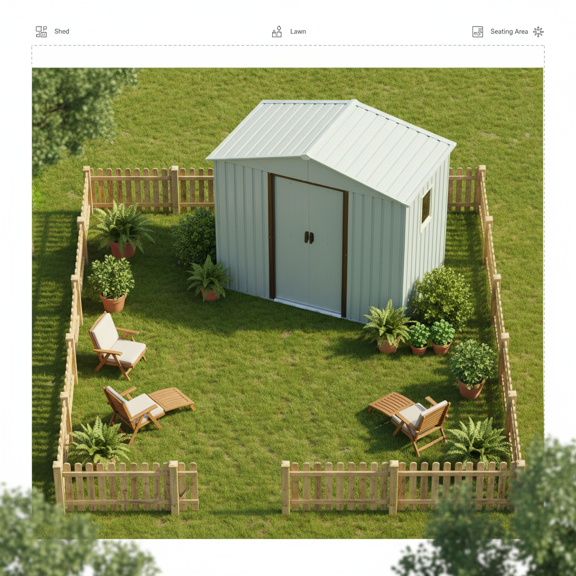 Robust 8ft x 4ft White Metal Storage Shed With Window And Foundation Kit