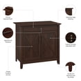 thumbnail image 4 of Bush Furniture Key West Secretary Desk with Keyboard Tray & Cabinet in Cherry, 4 of 10