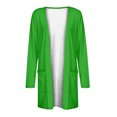 thumbnail image 4 of Pompotops Blouse Décontractée à Manches Longues pour Femme, Couleur Unie, avec Poche, Cardigan, Liquidation, 4 of 5