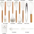 thumbnail image 3 of Boovnll Kitchen Gadgets, 11 Piece Wooden Handle Cooking Tableware Set (Dishwasher Can Be Used for Cleaning) 200 ° F Heat-Resistant Scraper Set, Non Stick Pot, Kitchen, Home and Kitchen, 3 of 9