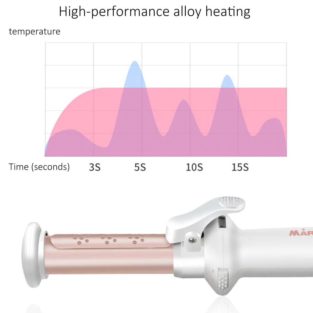 Hair Curling Iron Quick Heating Hair Curling Wand Tourmaline Ceramics Hair Curling Machine Electric Hair Curler Device for Home Hair Woman