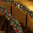 thumbnail image 4 of RKSTN Christmas Garland Christmas Lighted Garland Rattan,Christmas Rattan Garland with Lights,Decorations,Indoor Outdoor Christmas Garland with Led Lights,Battery Operated, 60In, 4 of 5