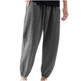 thumbnail image 1 of Mens Pants, Mens Solid Color Pocket Drawstring Casual Youth Versatile Sports Oversized Pants, 1 of 6