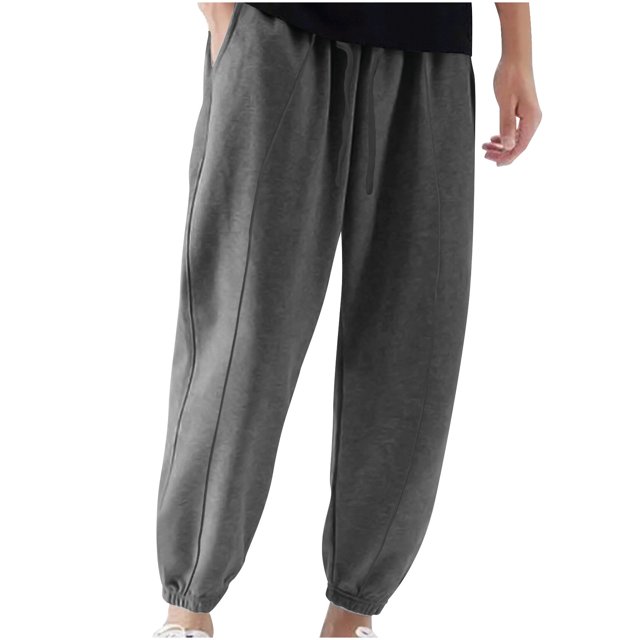 Mens Pants, Mens Solid Color Pocket Drawstring Casual Youth Versatile Sports Oversized Pants