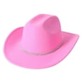 thumbnail image 4 of Men's And Women's Woolen Hats Western Cowboy Top Hat Three Of Rhinestones, 4 of 4