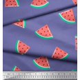thumbnail image 3 of Soimoi Purple Poly Georgette Fabric Watermelon Fruits Print Fabric by Yard 42 Inch Wide, 3 of 3