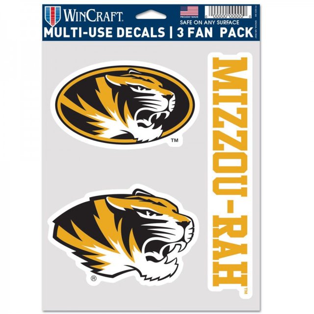 Missouri Tigers 3 Autocollants pour Fans