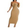 thumbnail image 1 of Birdeem Robe Mini Moulante Sans Manches à Col en V Confortable et Décontractée pour Femmes, 1 of 6