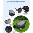 thumbnail image 4 of BeesClover 21-Inch Push Lawn Sweeper,7 Cu. Ft. Large Capacity Collection Bag,4 Spinning Brushes, Adjustable Height, Durable Steel Frame with Rubber Wheels, 4 of 6
