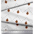 thumbnail image 2 of Soimoi Tissu Georgette Viscose Marron Butidar Jamdani Imprimé 1 Yard 42 Pouces de Large, 2 of 2