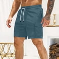 thumbnail image 1 of Sentmoon Cargo Shorts for Men Breathable Summer Loose High Waist Mens Corduroy Shorts Drawstring Solid Color Running Shorts Multi Pocket 2025 Athletic for Relaxing at Home Sky Blue XXL, 1 of 7
