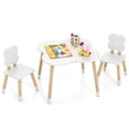 thumbnail image 1 of Costway Flower-shaped Kids Table Set with 2 Child-sized Chairs Solid Pine Wood Legs White, 1 of 10
