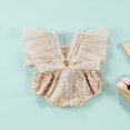 thumbnail image 4 of Baby Girls Sweet Style Romper  Summer Autumn Infant Mesh Splicing Rhinestone Faux Pearl Decoration Sleeveless Jumpsuit, 4 of 7