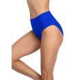 thumbnail image 4 of Charmo Women's Bikini Bottoms Ruched Swim Shorts Mid Waist Swimming Briefs, 4 of 7