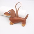 thumbnail image 1 of Leather Dachshund Keychain with Rope Handmade Sausage Dog Bag Charm for Phone Case, Car Keys & Pet Lover Accessory, 1 of 1
