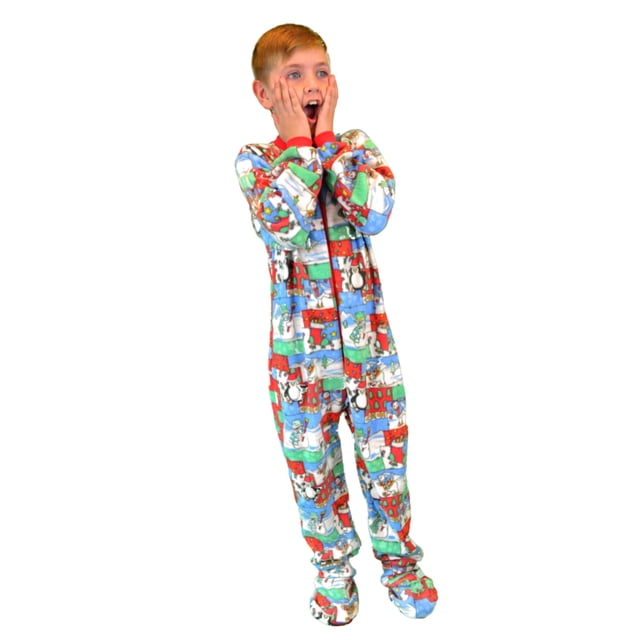 Pyjama une Pièce à Pieds en Molleton pour Enfants de Noël