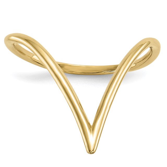 Bague en Or Jaune 14K en Forme de Chevron