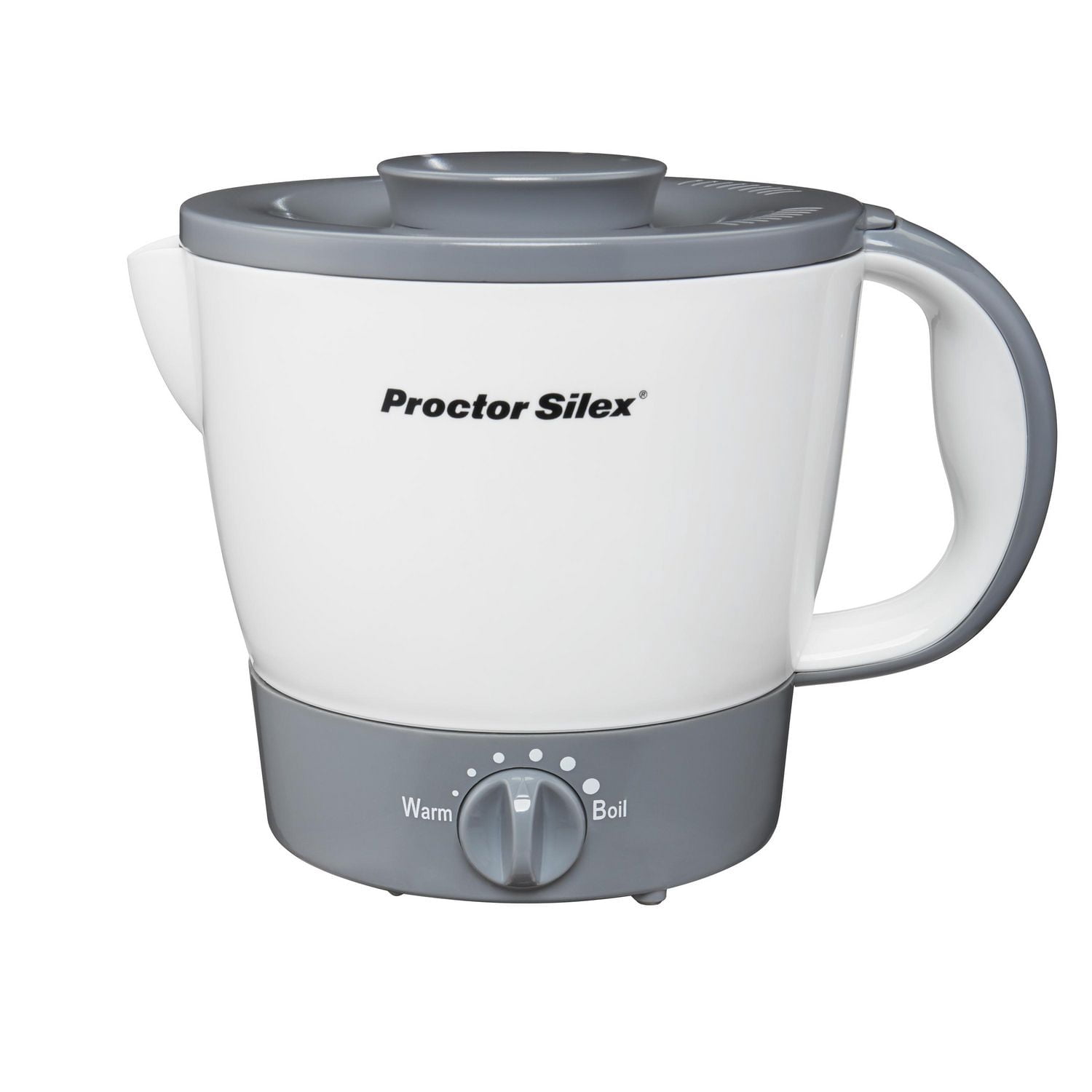 Proctor Silex 32 oz Electric Hot Pot, 1000 Watts, Adjustable Heat, PFAS-Free Nonstick, White, 48507PS