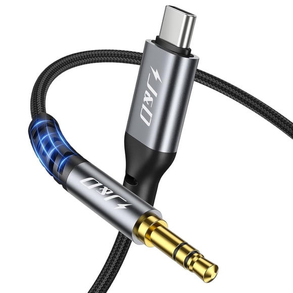 J&D USB-C to 3.5mm Audio Adapter, Type C to Aux Jack, 3.3ft Nylon Braided, High-Quality Sound