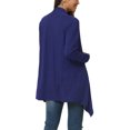 thumbnail image 3 of INSPIRE CHIC Women's Spring Fall Draped Open Front Casual Long Sleeve Lightweight Cardigan L Royal Blue, 3 of 6