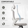 thumbnail image 4 of HOMCOM Chaise de Bureau Ergonomique, Chaise de Bureau avec Soutien Lombaire, Gris, 4 of 10