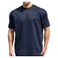thumbnail image 1 of Chemises pour Hommes, Haut à Manches Courtes Décontracté Col Rond Uni, 1 of 2