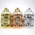 thumbnail image 2 of thinsony Electroplated Metal Birdcage Shape Tea Light Candle Holder A-Rose Gold, 2 of 8
