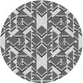 thumbnail image 1 of Ahgly Company Machine Washable Indoor Round Transitional Silver Gray Area Rugs, 4' Round, 1 of 7