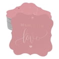 thumbnail image 1 of Inkdotpot Real Rose Gold Foil Made With Love Wedding Tags Favor Bracket Shape Hang Pack Of 50 Paper Tags, 1 of 7