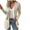 thumbnail image 1 of Yuyuzo Cardigan for Women Long Sleeve Open Front Ribbed Hem Solid Color Cardigan Casual Fall Coats, 1 of 6